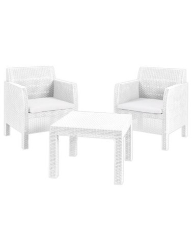 SET RATTAN MATILDE TAVOLO E POLTRONE