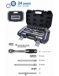 CASSETTA CHIAVI A BUSSOLA 1/2" - 24 PEZZI 2