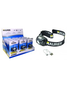 TORCIA DA TESTA 1 LED RICARICABILE USB