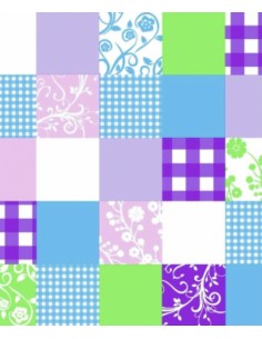 TOVAGLIATO PVC FELPATO MOD. QUADRI VIOLA 2