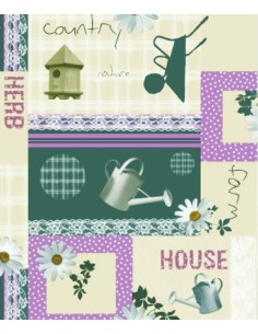 TOVAGLIATO PVC FELPATO MOD. COUNTRY VIOLA 2