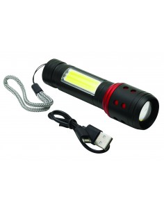 TORCIA ALLUMINIO LED CON RICARICA USB 2