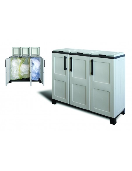 ARMADIO PVC RACCOLTA DIFFERENZIATA 3 SCOMPARTI