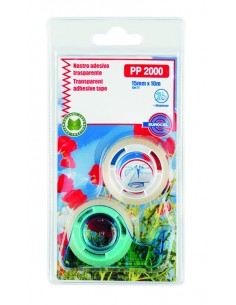 NASTRO ADESIVO TRASPARENTE CON CHIOCCIOLA BL. PZ. 2 2