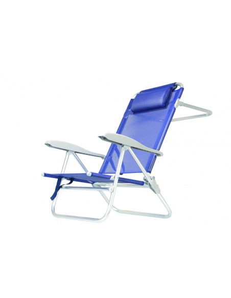 SEDIA SPIAGGINA CON CUSCINO E BRACCIOLI