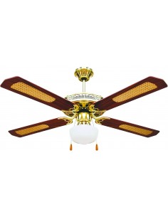 VENTILATORE A SOFFITTO 4 PALE IN LEGNO CON LUCE CM.130 2