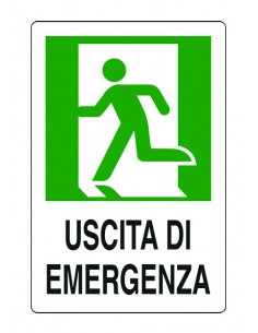 CARTELLO SEGNALETICO "USCITA DI EMERGENZA A SINISTRA" 2