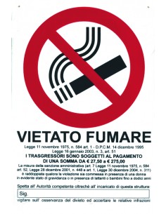 CARTELLO SEGNALETICO "VIETATO FUMARE" 2