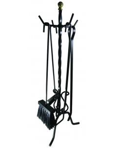 SET 5 ACCESSORI CAMINO IN ACCIAIO - MOD. SIENA 2