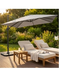Ombrelloni alluminio tondi laterali Premium Beige 2