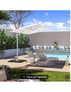 Ombrelloni alluminio tondi laterali Premium White 2