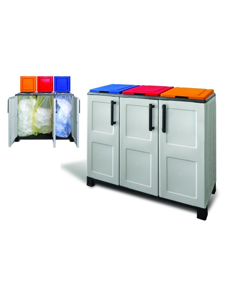 ARMADIO PVC RACCOLTA DIFFERENZIATA 3 SCOMPARTI