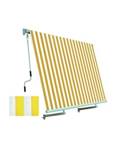 TENDA DA SOLE CON SISTEMA A CADUTA BIANCO/GIALLO