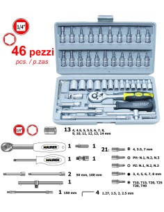 CASSETTA CHIAVI A BUSSOLA E BITS - 46 PEZZI 2