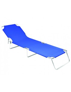 LETTINO SPIAGGIA IN ALLUMINIO SENZA PARASOLE BLU