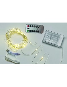 LUCI DI NATALE DECORATIVE 100 MICRO LED A BATTERIA IP44