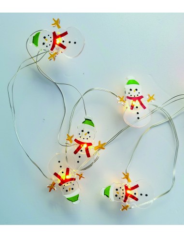 LUCI NATALE MICRO 20 LED A BATTERIA PUPAZZO