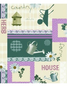 TOVAGLIATO PVC FELPATO MOD. COUNTRY VIOLA