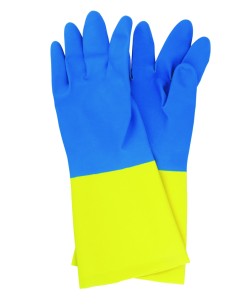 GUANTI LATTICE NEOPRENE BICOLORE GIALLO/BLU - CONF.12PAIA