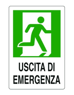 CARTELLO SEGNALETICO "USCITA DI EMERGENZA A DESTRA"