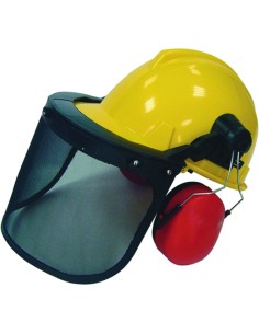 ELMETTO PROTETTIVO CON VISIERA E CUFFIE