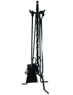 SET 5 ACCESSORI CAMINO IN ACCIAIO - MOD. ORVINO