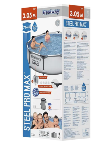 PISCINA TONDA BESTWAY STEEL PRO MAX 56406 -...