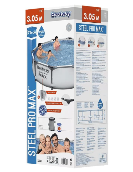 PISCINA TONDA BESTWAY STEEL PRO MAX 56406 - CM.305XH. 76