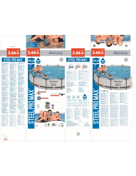 PISCINA TONDA BESTWAY 56416 - CM. 366XH. 76