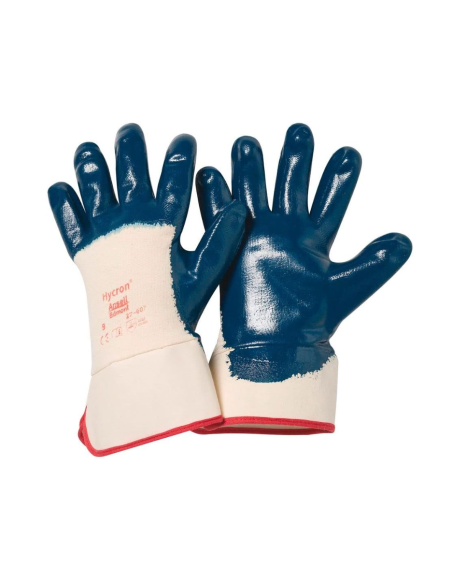 GUANTI IN NITRILE "HYCRON" CON MANICHETTA - CONF.12PAIA